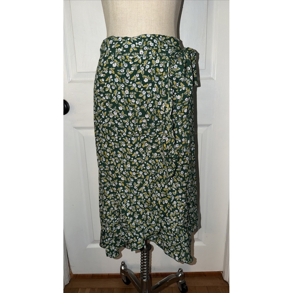 Faithful The Brand X‎ Anthropologie Celeste Midi Skirt Wrap Size 2 Green Floral